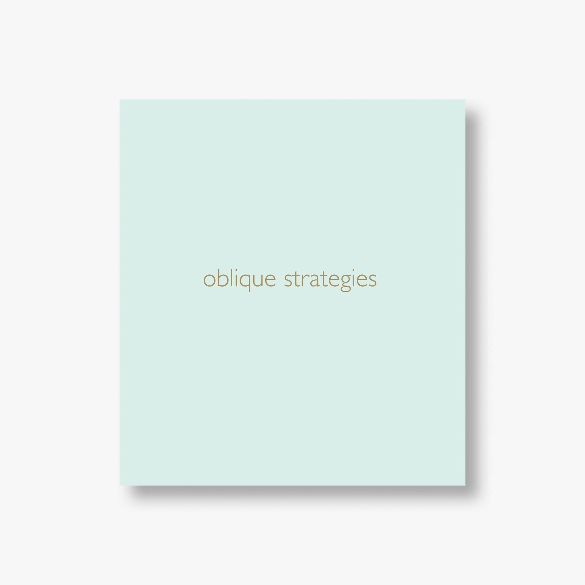 oblique strategies
